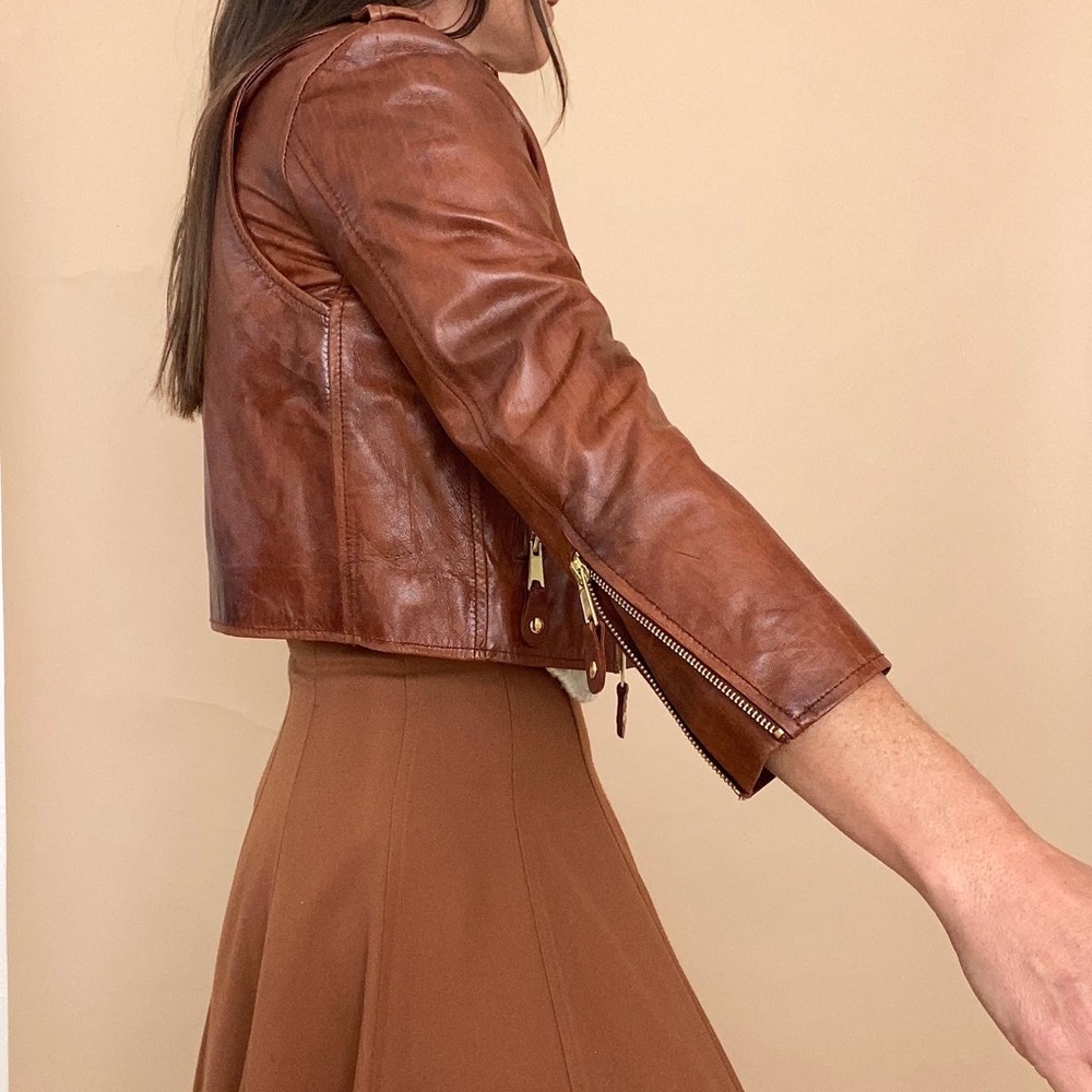 the sway crop leather Moto jacket • xs - Picture 5 of 16